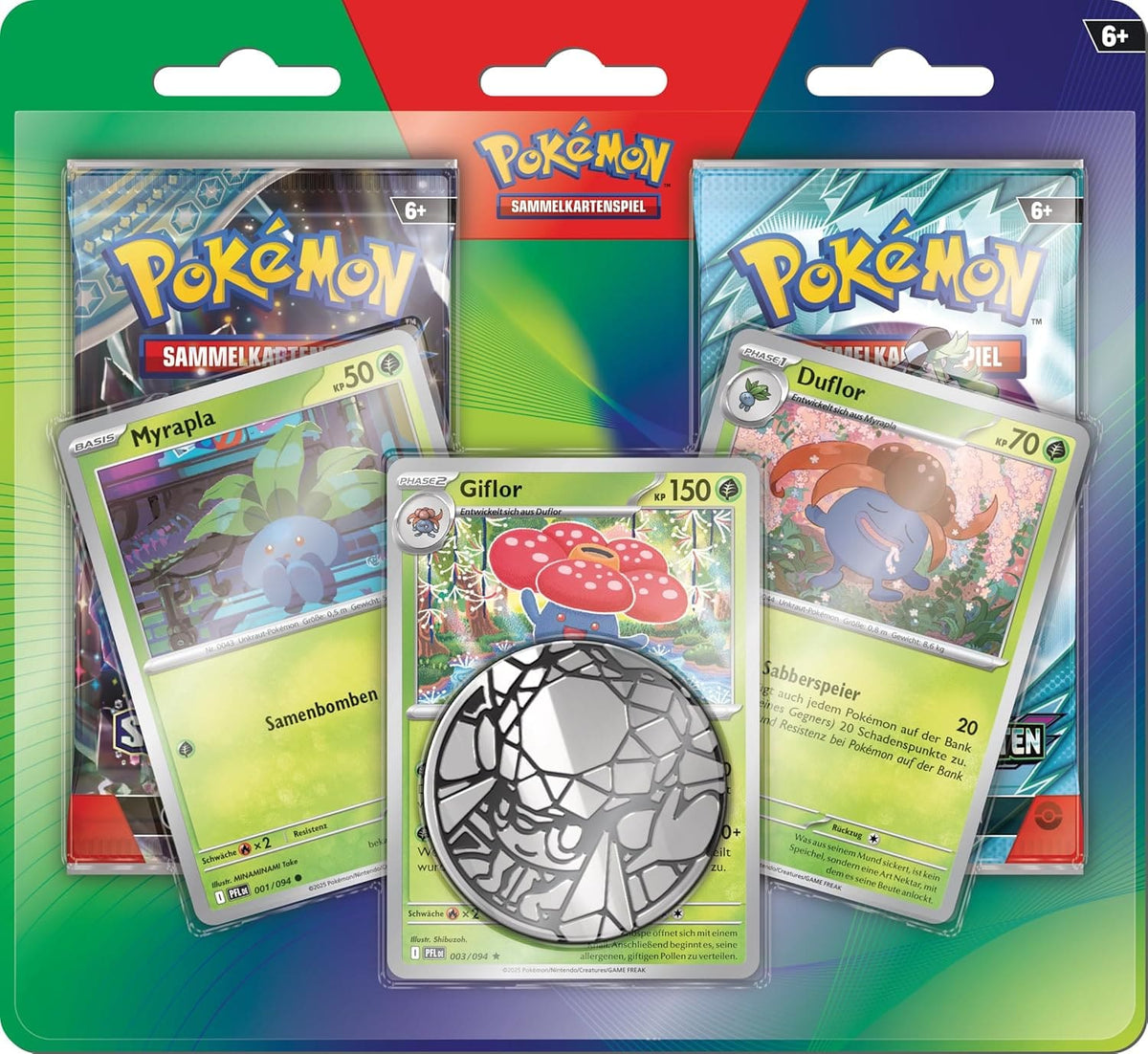 Pokémon Myrapla, Duflor & Giflor Aufgewerteter 2-Pack-Blister - DE