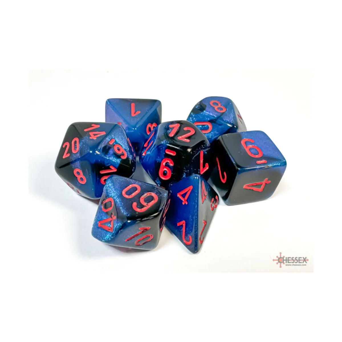 Chessex - 7-Die Set - Gemini Black-Starlight/Red TCG Zubehör