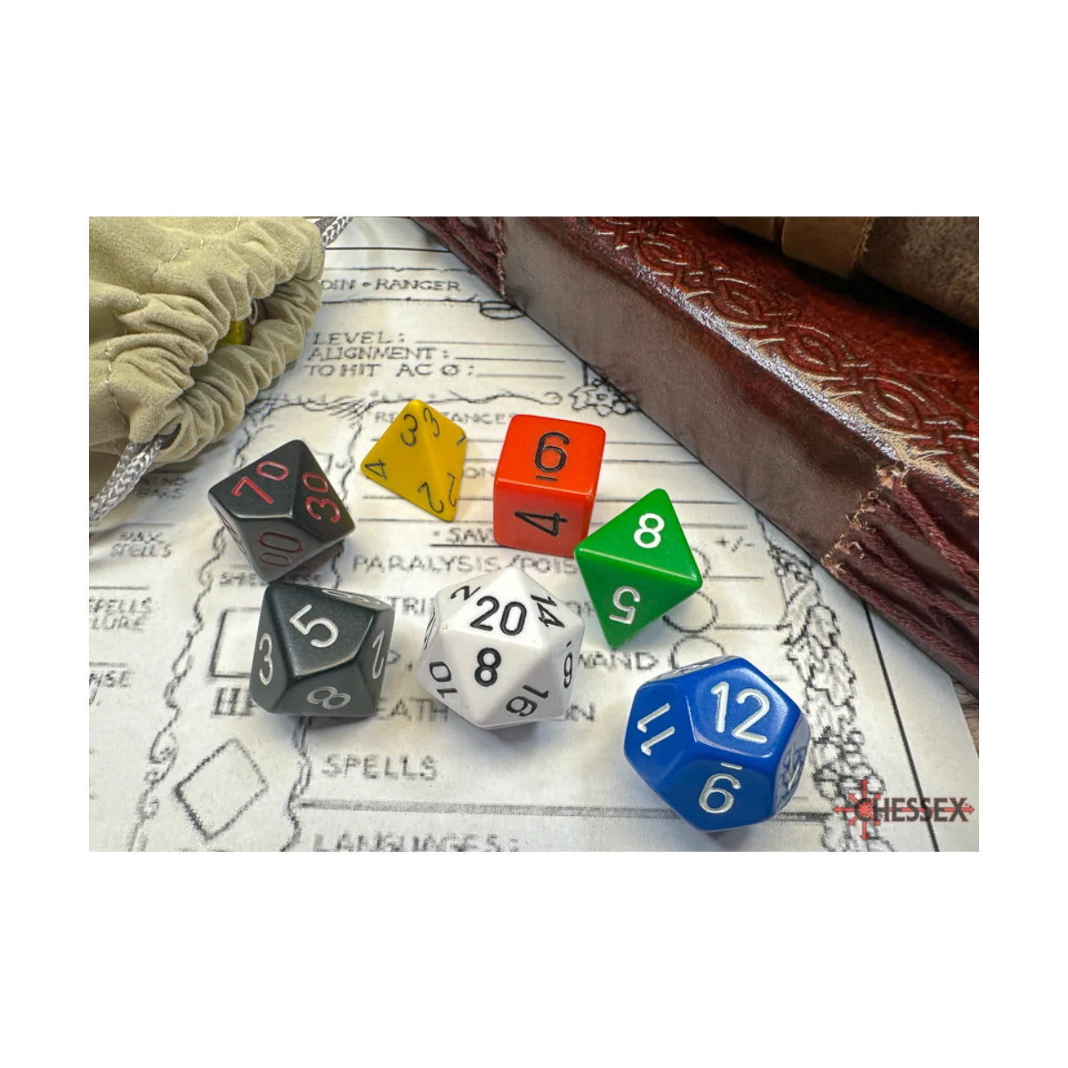 Chessex - 7-Die Set - Opaque Nostalgia Beginner TCG Zubehör