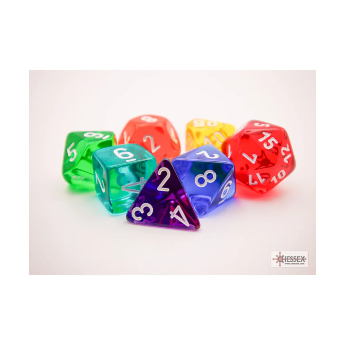 Chessex - 7-Die Set - Translucent Prism Beginner TCG Zubehör