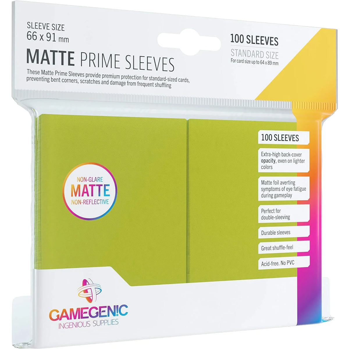 Gamegenic - Matte Prime Sleeves - Standard Size Lime TCG