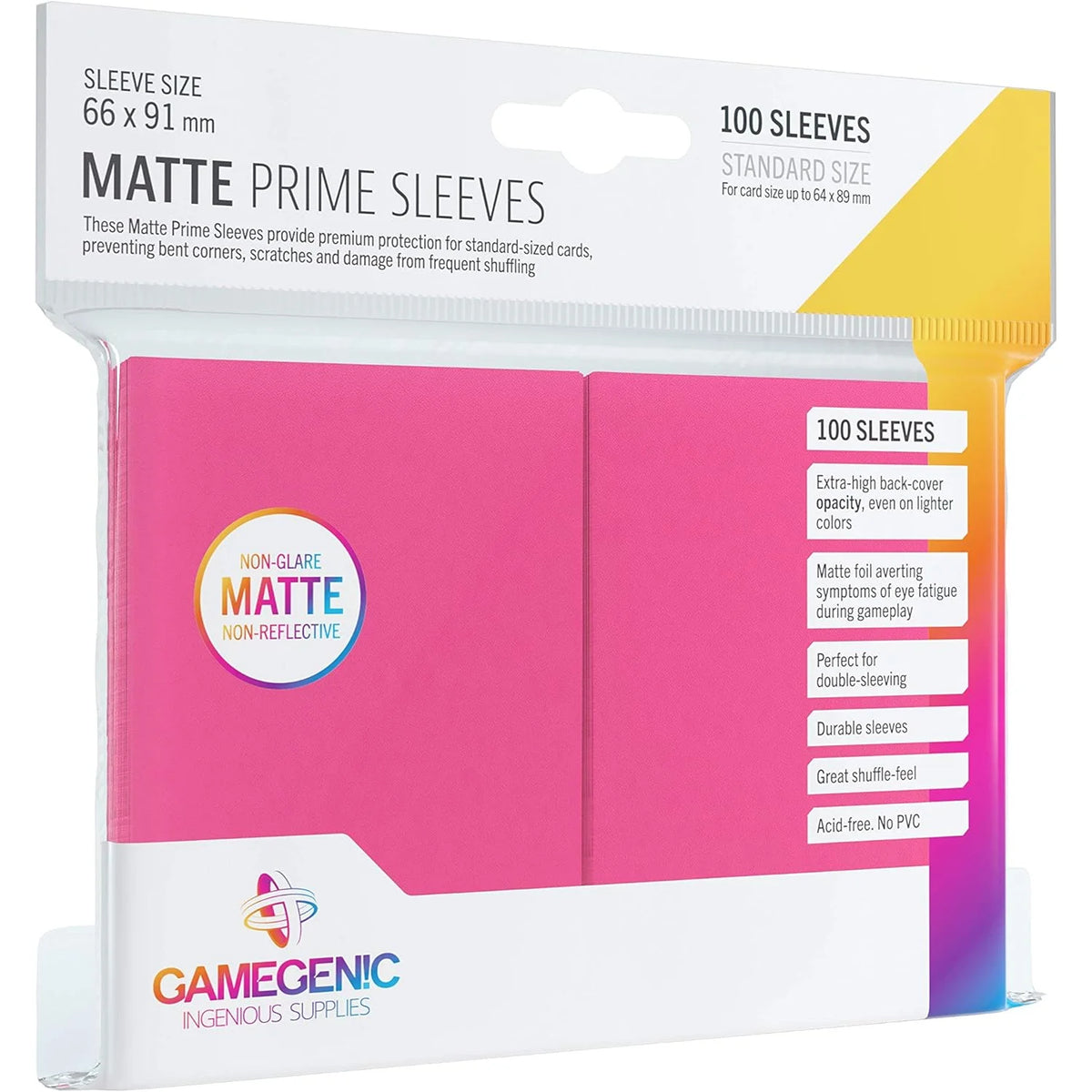 Gamegenic - Matte Prime Sleeves - Standard Size Pink TCG