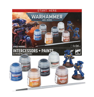 Warhammer 40k Space Marines Intercessoren + Farben
