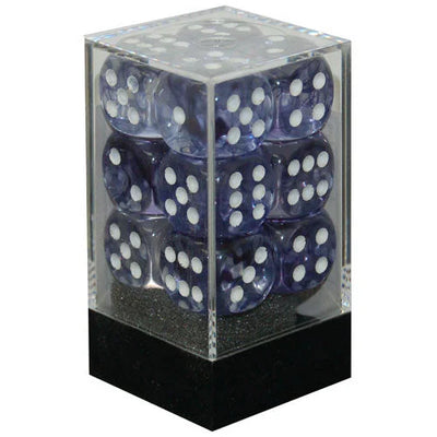 Chessex - 16mm - 12 Dice - Verschiedene Farben Nebula Black