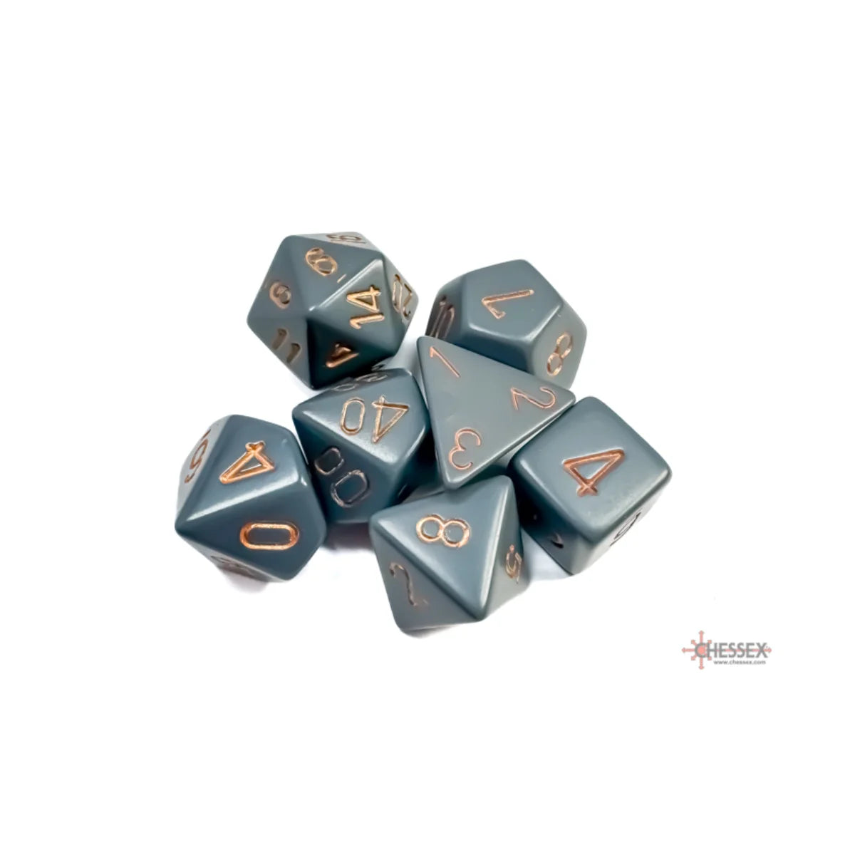 Chessex - 7-Die Set - Opaque Dark Grey/Copper TCG Zubehör