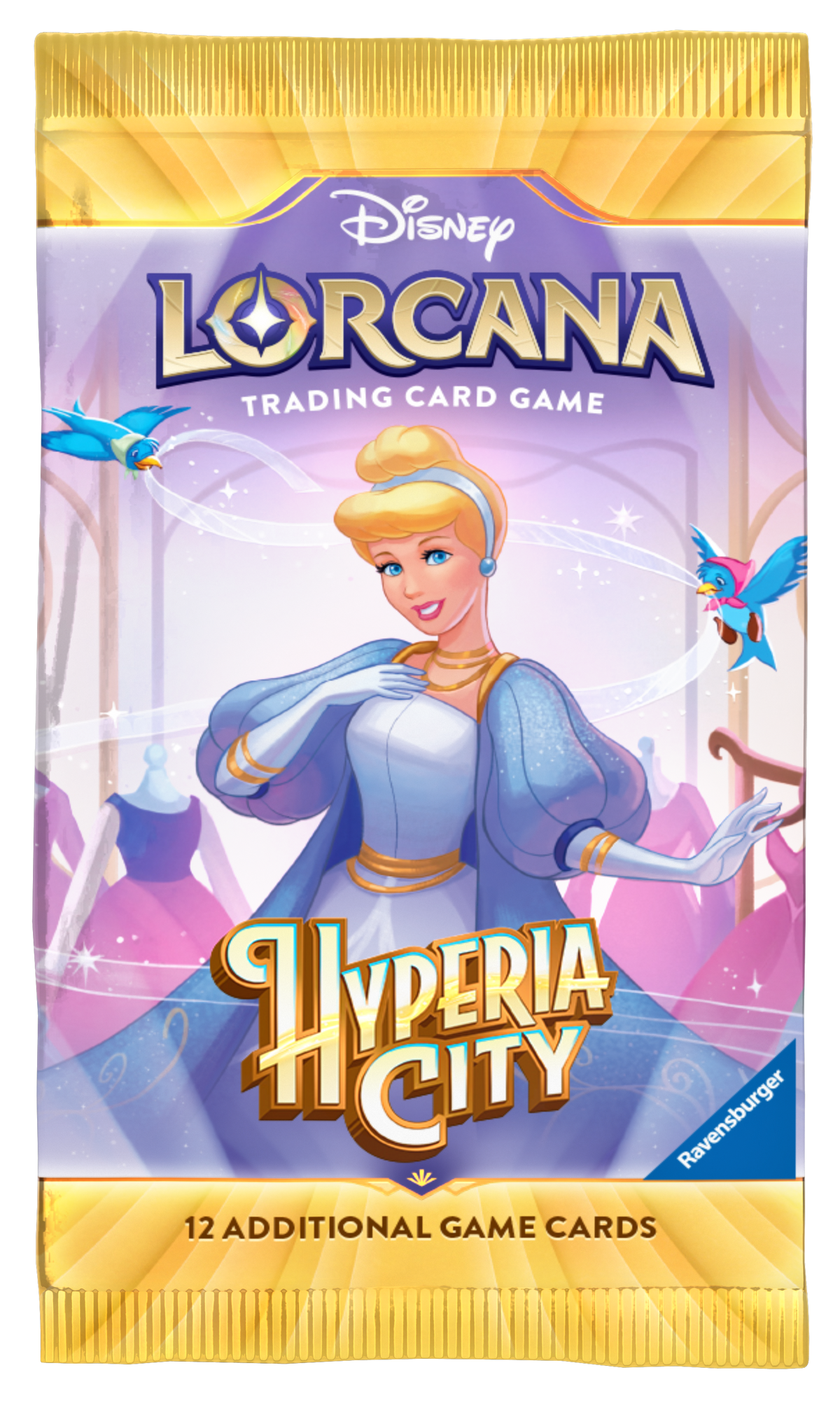 Disney Lorcana Hyperia City (Set 14) Booster - EN – Beispielmotiv Cinderella; zufälliges Verpackungsmotiv