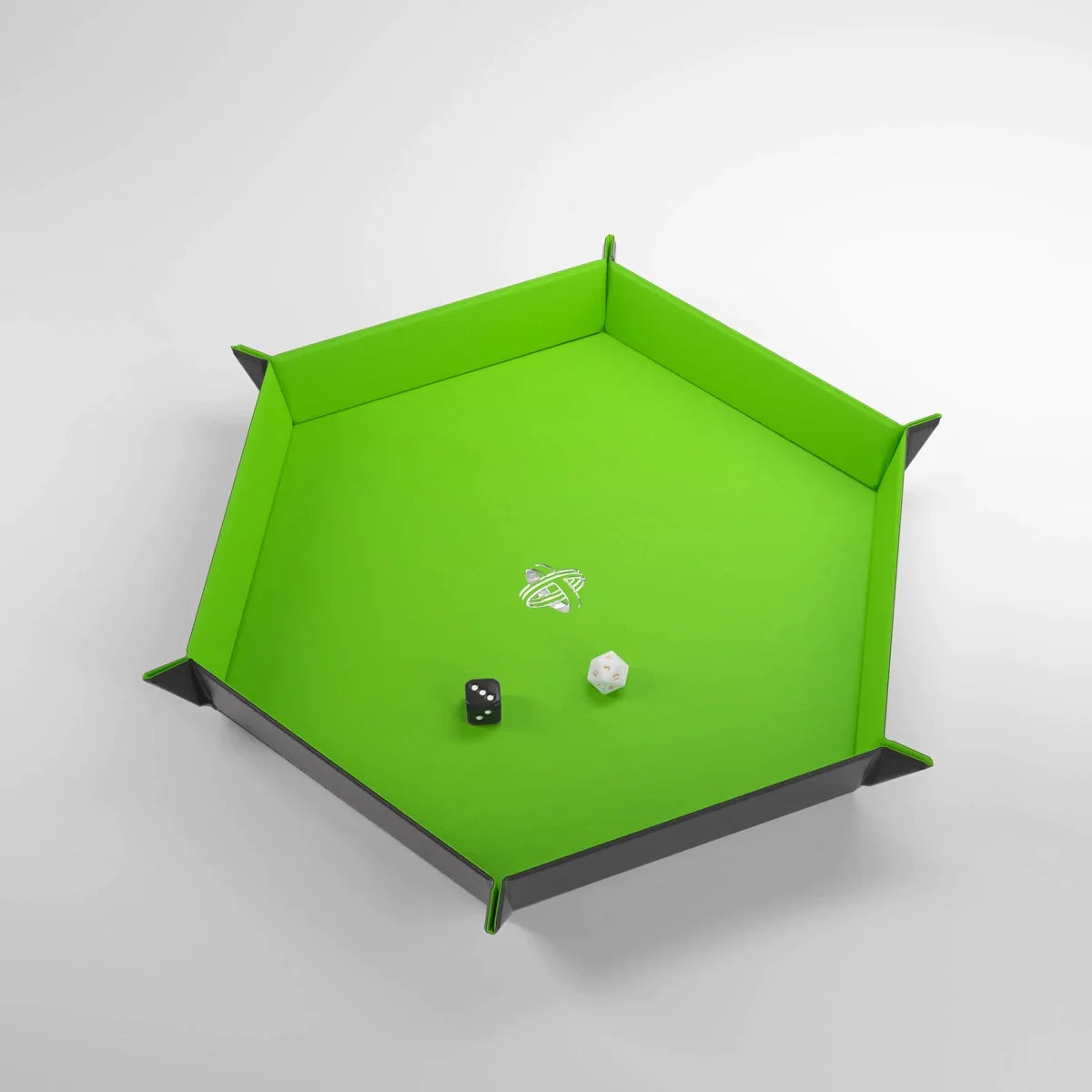 Gamegenic - Magnetic Dice Tray Hexagonal XL - Black/Green