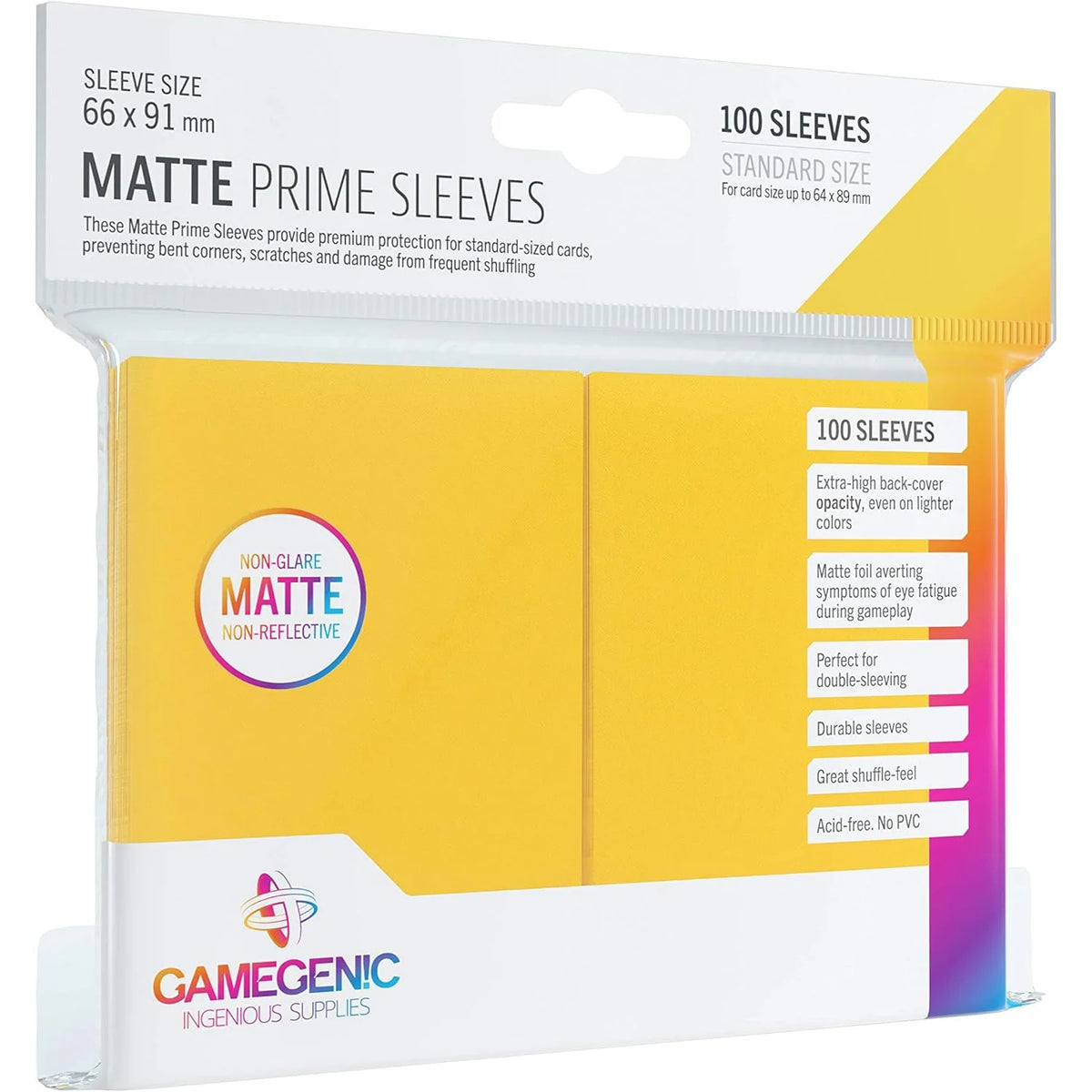 Gamegenic - Matte Prime Sleeves - Standard Size Yellow TCG