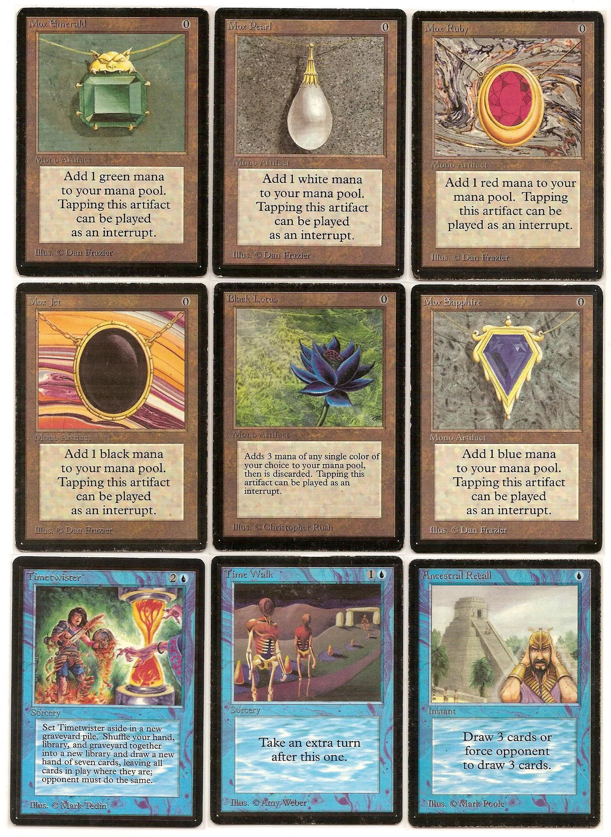 Die neun legendären Power-Nine-Karten aus den frühen Magic-Jahren
